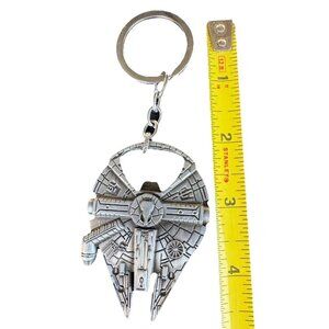 Star Wars Millennium Falcon Space Ship Bottle Opener Key Ring Keychain 4.5” EUC